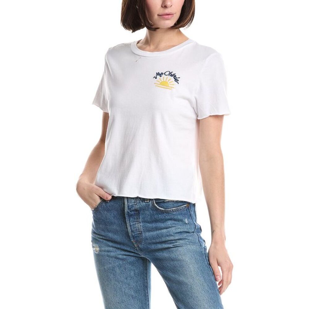 Michael Stars Womens  Sunshine Embroidery T-Shirt, White